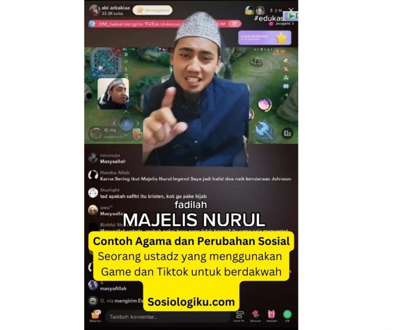 Contoh Agama dan Perubahan Sosial Seorang ustadz yang menggunakan Game dan Tiktok untuk berdakwah