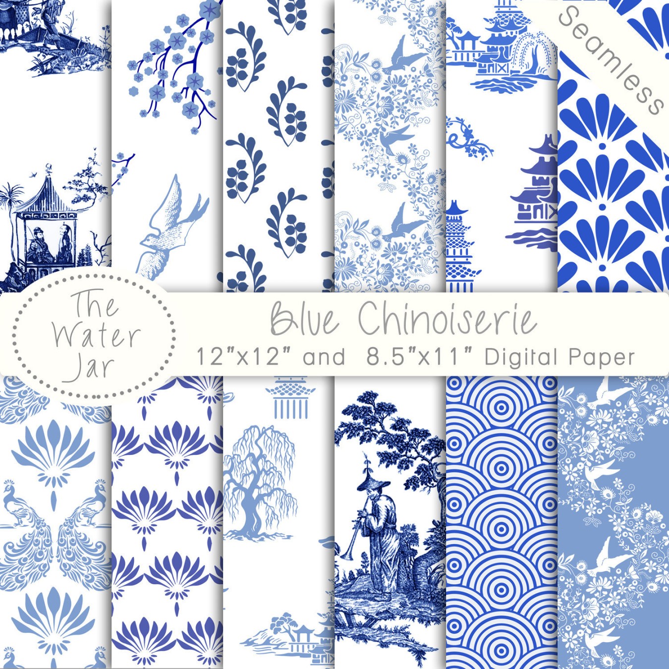 chinoiserie blue wallpaper