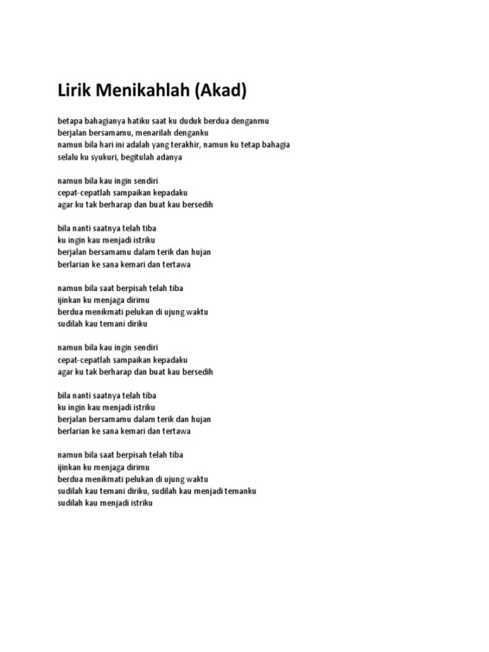 lirik lagu payung teduh akad