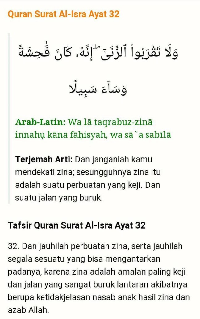 qs al isra ayat 32