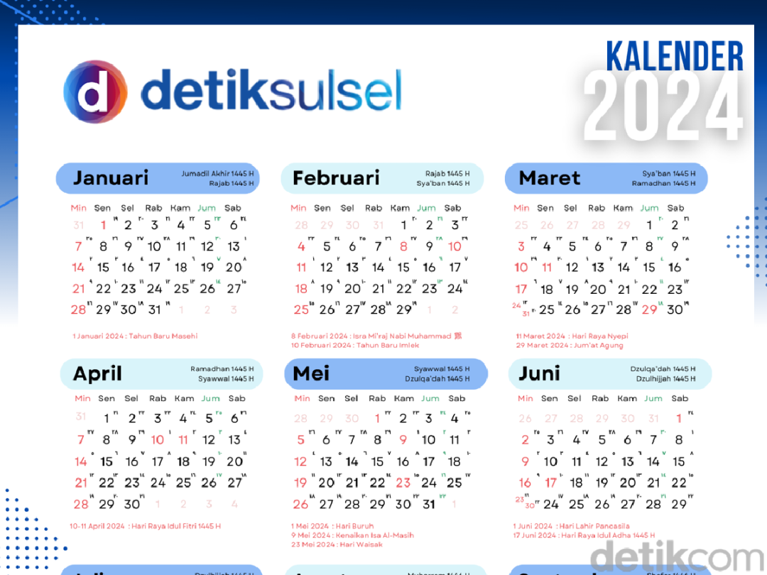 kalender 2024 lengkap dengan tanggal merah