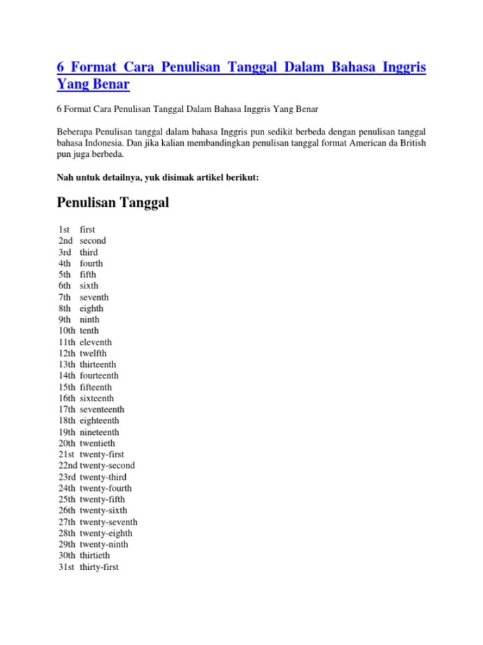 penulisan tanggal dalam bahasa inggris