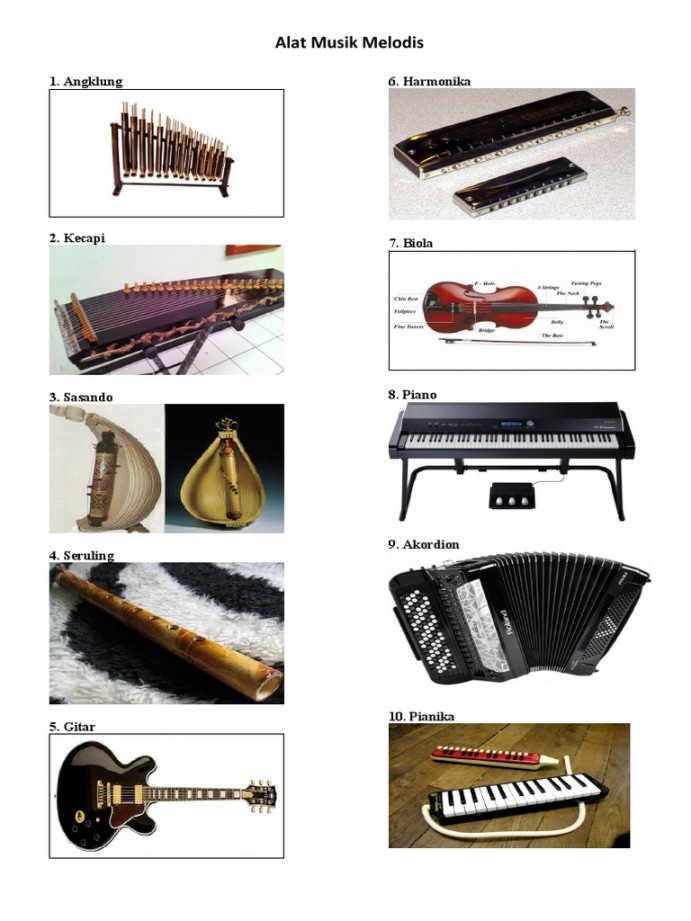 contoh alat musik melodis adalah